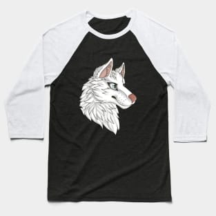 White Husky Baseball T-Shirt